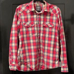 H&M flannel style long sleeve dress shirt